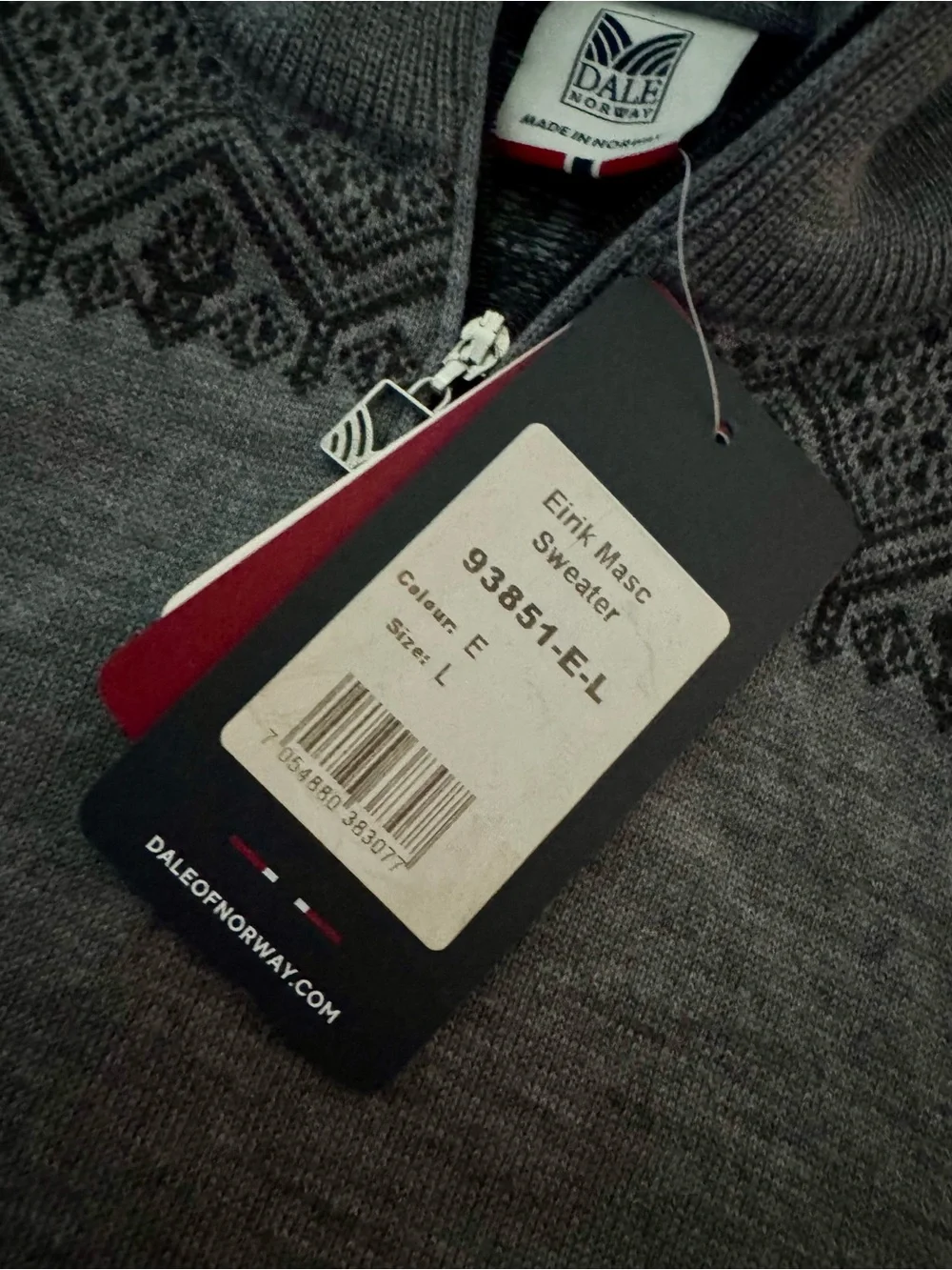 NWT Dale of Norway Eirik Masculine Sweater Size L